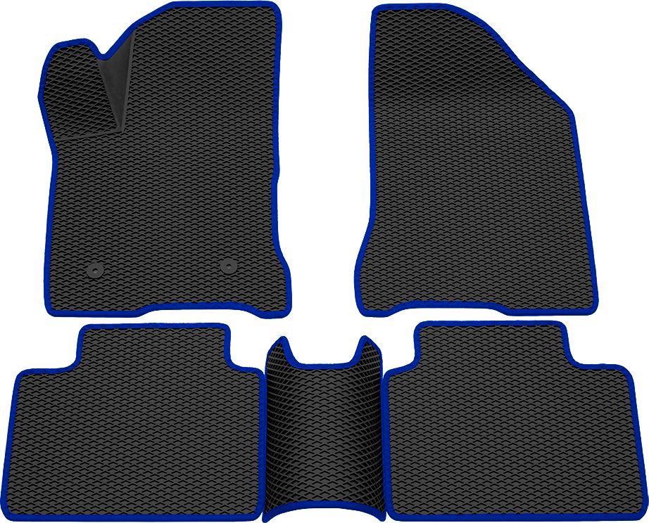 Коврики Rezkon 3D EVA ромб резиновые для салона Lada Vesta 2015-2026 Синий кант. Артикул 9239045103
