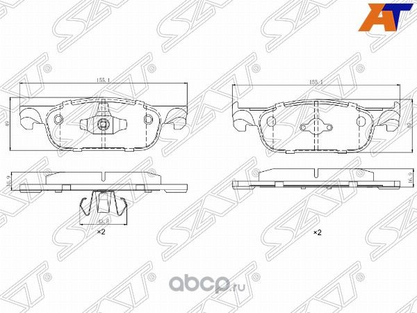 Колодки тормозные FR LADA X RAYRENAULT CLIO III (SAT). Артикул ST410605536R
