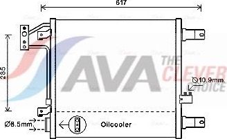 Радиатор кондиционера (конденсатор) AVA (алюминий). Артикул JE5057