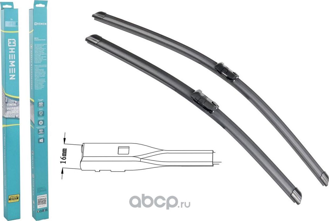 Щётки стеклоочистителя комплект 2шт. HEMEN 500/625 мм (HP62550B216) Hemen. Артикул HP62550B216