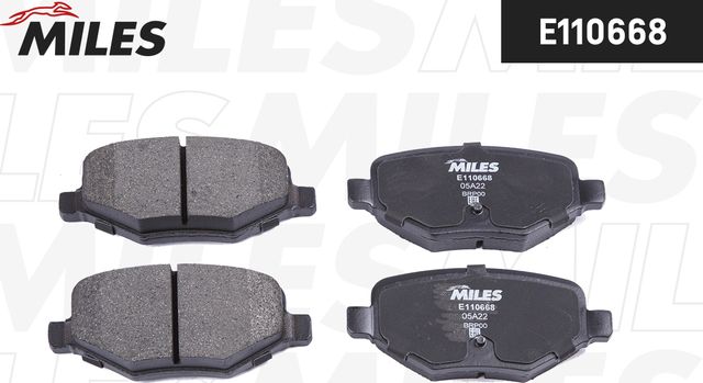 Тормозные колодки Miles (Semi-Metallic) задние для Ford Explorer V 2010-2019. Артикул E110668