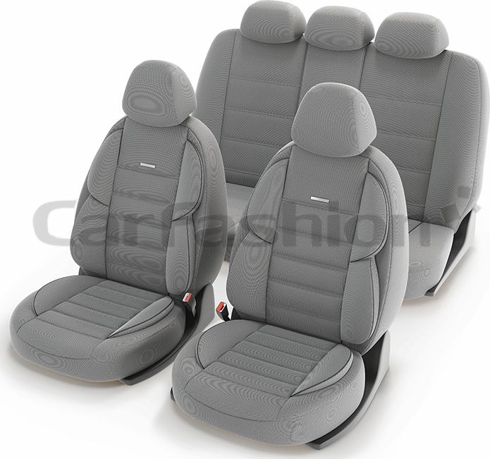 Чехлы универсальные CarFashion Gross на сидения авто, цвет Светло-серый/Светло-серый/Темно-серый. Артикул 11177