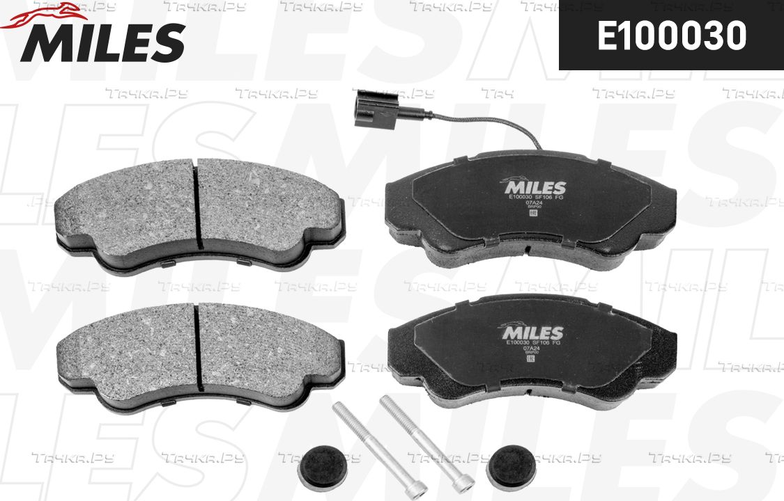 Тормозные колодки Miles (Semi-Metallic) для Fiat Ducato III 2006-2026. Артикул E100030