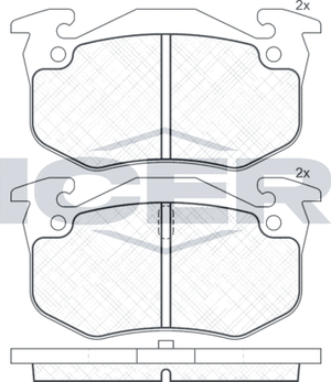 Тормозные колодки Icer задние для Citroen Saxo 1996-2004. Артикул 180649