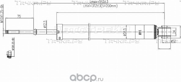 Амортизатор задний NISSAN MARCHMICRACUBE 92-02 R (SAT). Артикул ST5621041B25