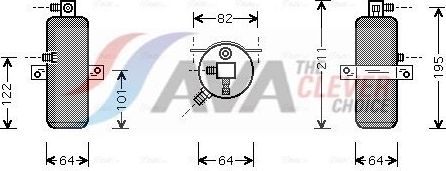 Осушитель кондиционера AVA (сталь) для Peugeot 605 1989-1999. Артикул CND202