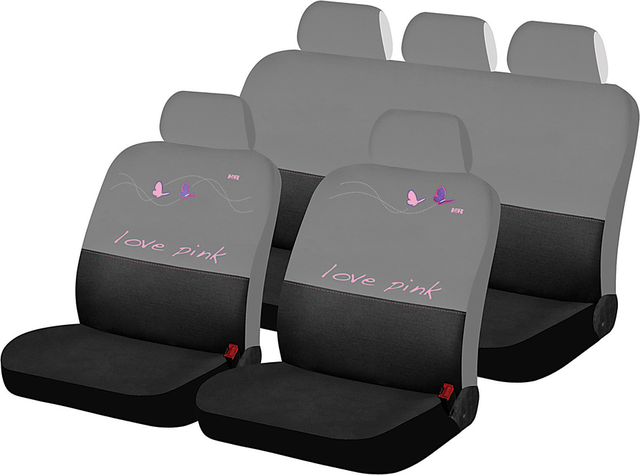 Чехлы универсальные Hadar Rosen Love Pink Butterfly на сидения авто, цвет Черный. Артикул 10479