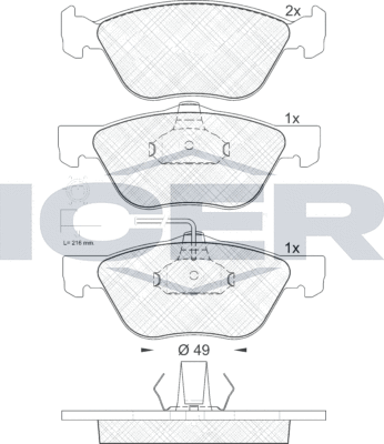 Тормозные колодки Icer передние для Fiat Marea 2001-2002. Артикул 181601