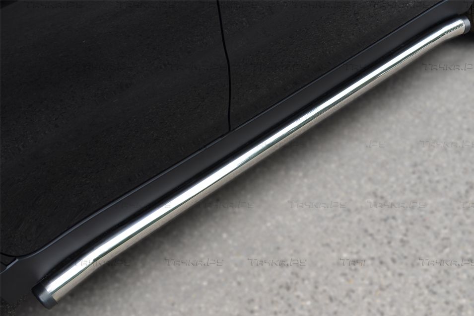 Защита порогов RusStal труба d63 (вариант 2) для SsangYong Actyon II 2010-2013. Артикул SAT-0014242