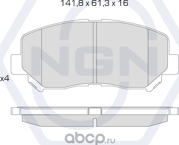 Колодки тормозные керамические, передние (NGN). Артикул 3502007