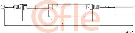 Трос ручника (тросик ручного тормоза) Cofle. Артикул 92.10.4722