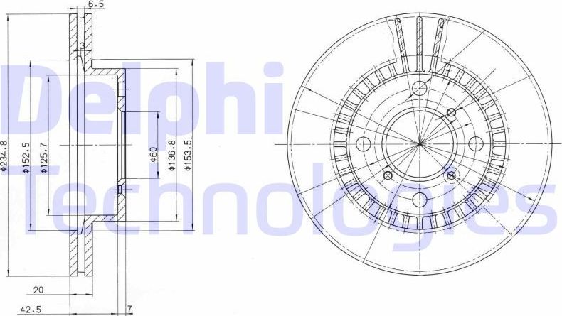 Тормозной диск Delphi. Артикул BG3160