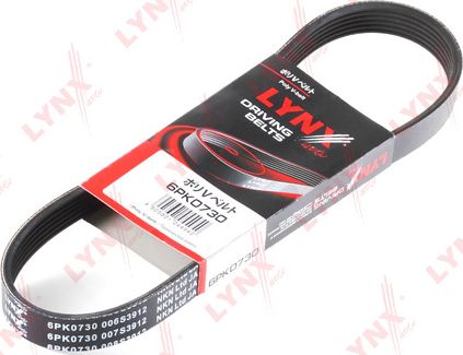 Приводной ремень поликлиновой LYNXauto для Peugeot 1007 2005-2009. Артикул 6PK0730