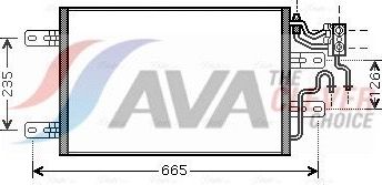 Радиатор кондиционера (конденсатор) AVA (алюминий) для Opel Meriva A 2003-2010. Артикул OLA5394