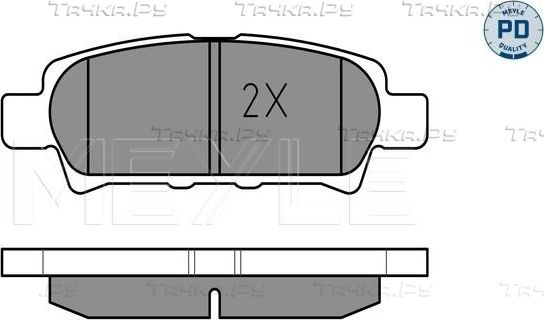Тормозные колодки Meyle PD задние для Mitsubishi Lancer X 2007-2017. Артикул 025 240 1416/PD