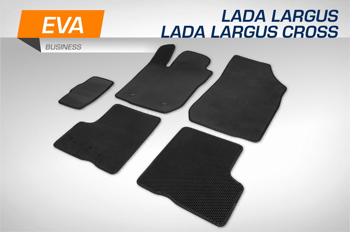 Коврики AutoFlex в салон автомобиля EVA (ЭВА, ЕВА) Business для Lada Largus универсал, Cross универсал (5 мест) 2012-2021 2021-2026. Артикул 3600301