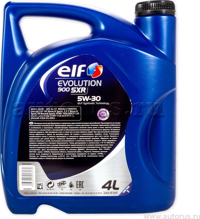 Масло моторное Elf Evolution 900 SXR 5W30 синтетическое 4 л. Артикул 11080501