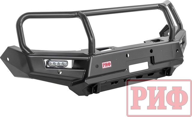 Бампер силовой РИФ передний с доп. фарами и защ. дугой, под парктрон для Mitsubishi Pajero Sport III 2015-2026. Артикул RIFPS3-10350P