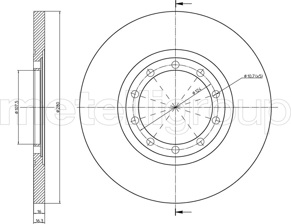 Тормозной диск Metelli. Артикул 23-0998C