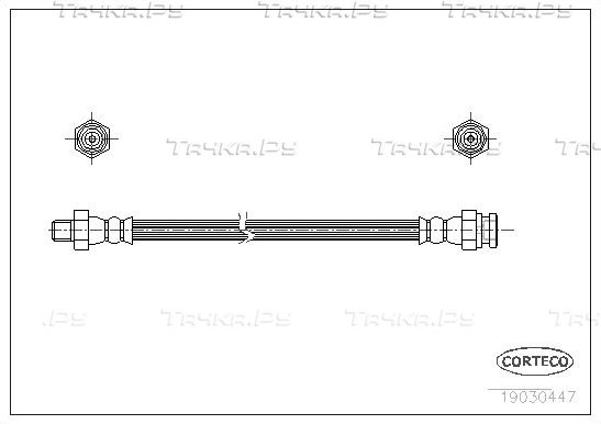 Тормозной шланг Corteco передний наружный для Mitsubishi Tredia 1982-1987. Артикул 19030447