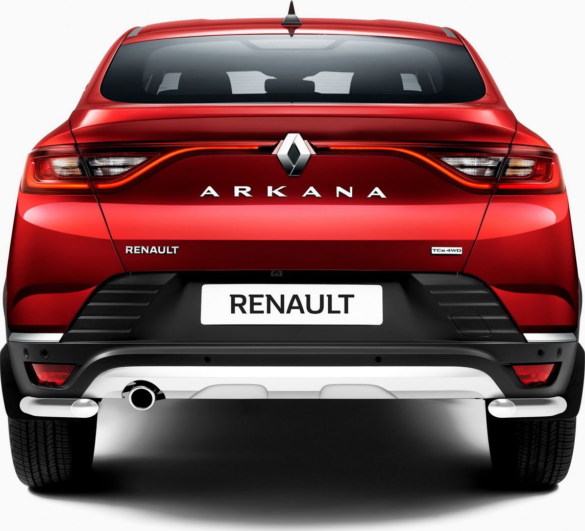 Защита Rival заднего бампера d42 уголки для Renault Arkana 2019-2026. Артикул R.4705.006