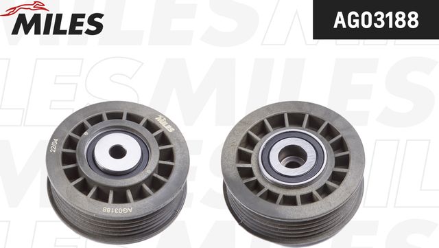 Натяжной ролик (натяжитель) приводного поликлинового ремня Miles. Артикул AG03188