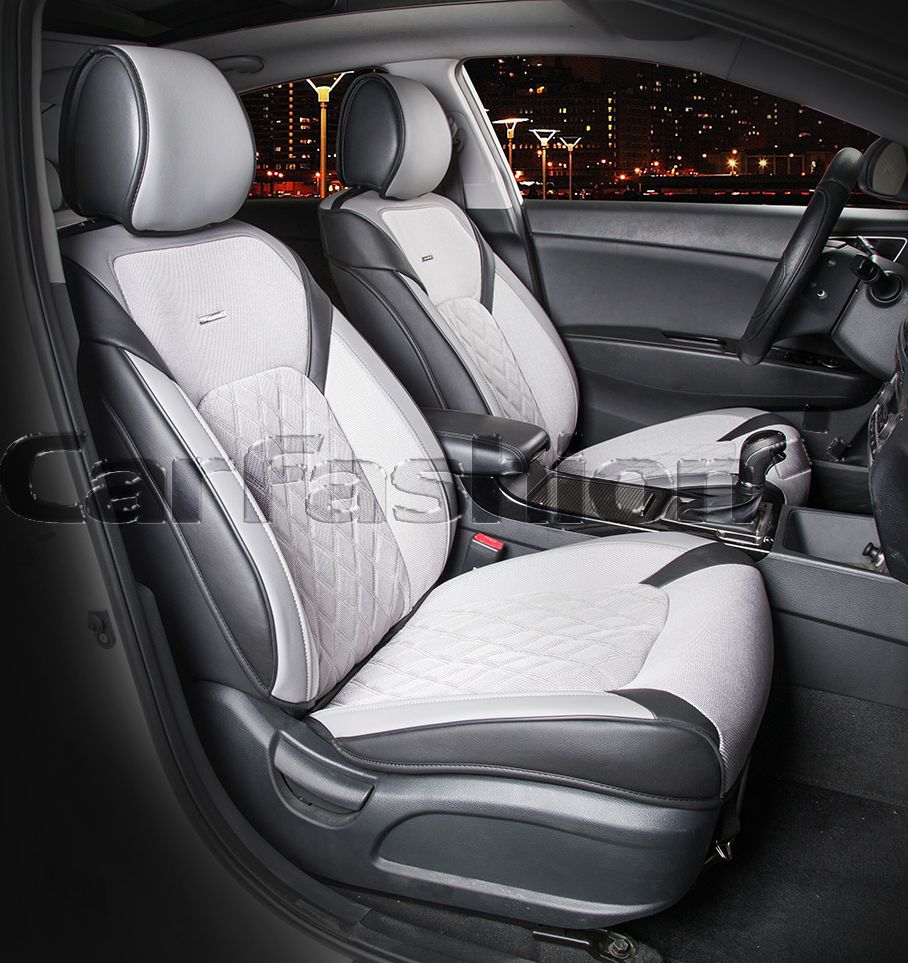 Накидки универсальные CarFashion Sting на переднее сидения авто, цвет Черный/Серый. Артикул 21956