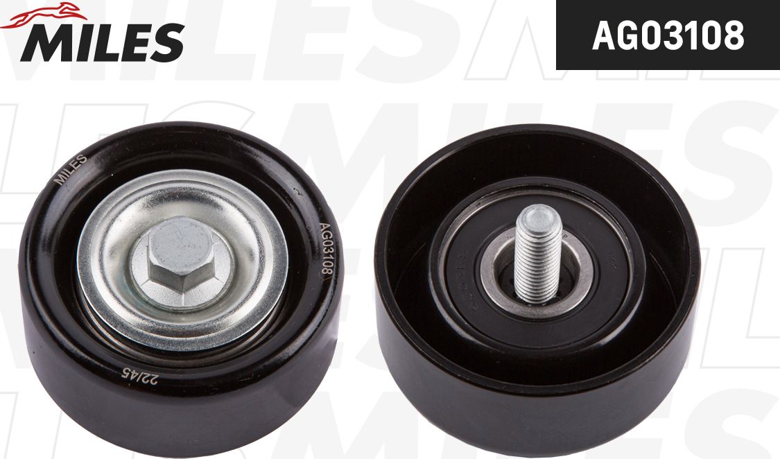 Направляющий (ведущий) ролик приводного поликлинового ремня Miles. Артикул AG03108