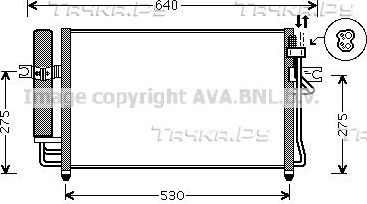 Радиатор кондиционера (конденсатор) AVA (алюминий). Артикул HY5087D