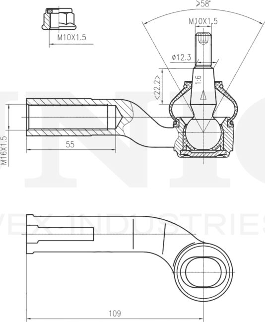 Наконечник рулевой тяги (Unio). Артикул SSP-10142
