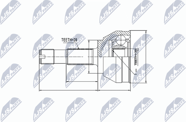 Шрус наружный (граната) NTY для Citroen Jumper I 1994-2006. Артикул NPZ-FT-019