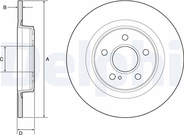 Тормозной диск Delphi задний для Mercedes-Benz SLC I (R172) 2016-2026. Артикул BG4790C