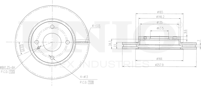 Диск тормозной (Unio). Артикул BRD-20178