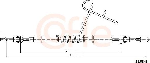 Трос ручника (тросик ручного тормоза) Cofle. Артикул 92.11.5348
