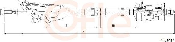 Трос сцепления Cofle для Peugeot 106 I 1996-2004. Артикул 11.3014
