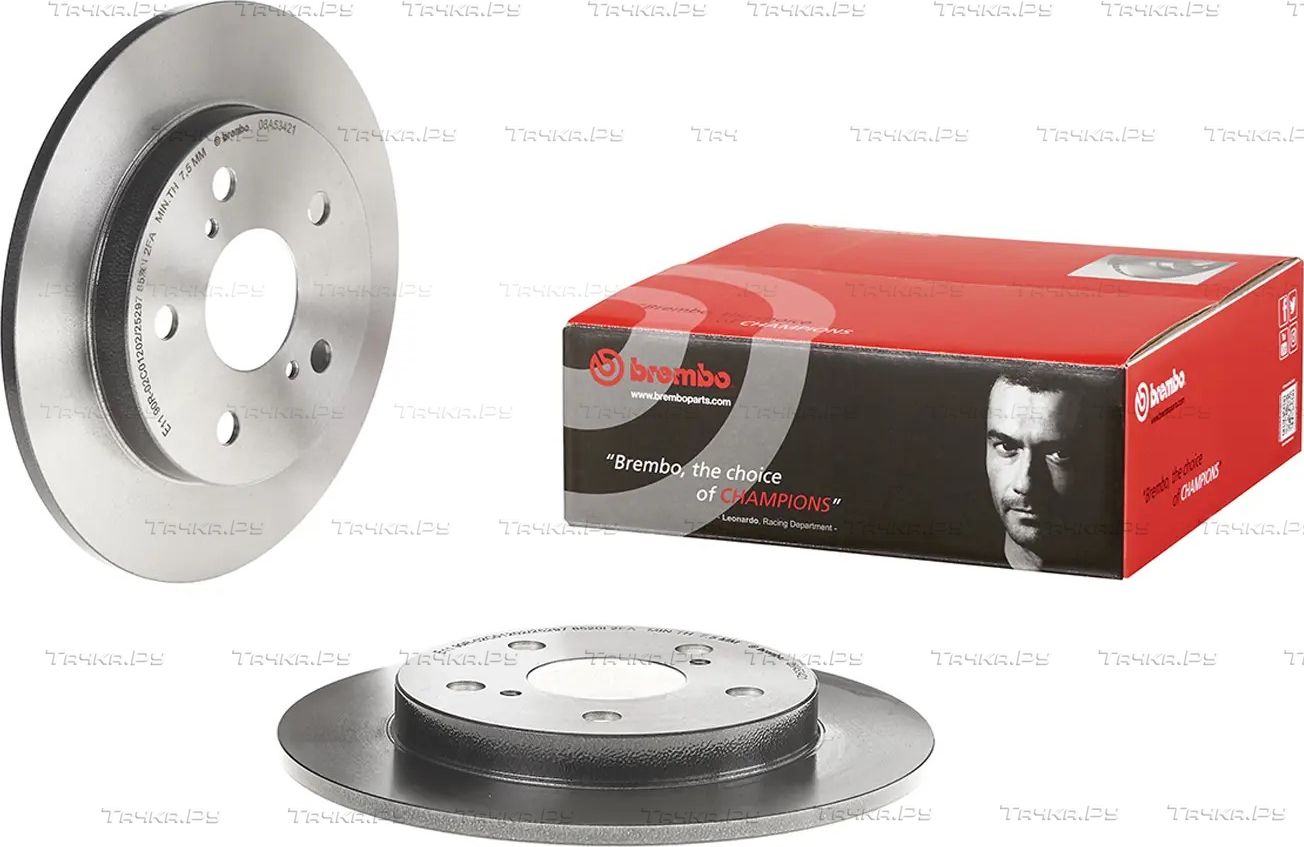 Тормозной диск Brembo UV Coated задний для Toyota Corolla E140, E150 2006-2014. Артикул 08.A534.21