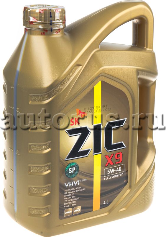 Масло моторное ZIC X9 5W40 SP синт 4л. Артикул 162000