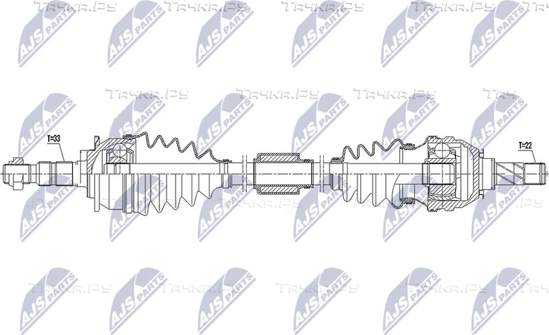 Полуось (привод в сборе, приводной вал) NTY. Артикул NPW-PL-105