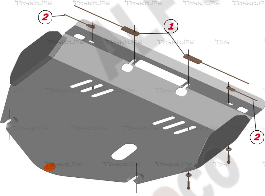 Защита алюминиевая "Alfeco" для картера и КПП Honda Stepwgn II 4WD 2001-2005. Артикул ALF.09.35 AL4