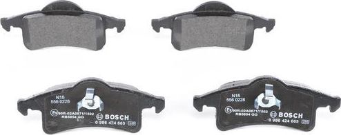 Тормозные колодки Bosch (Low-Metallic) задние для Jeep Grand Cherokee II (WJ) 1999-2004. Артикул 0 986 424 665