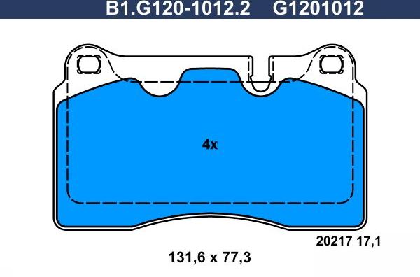 Тормозные колодки Galfer. Артикул B1.G120-1012.2