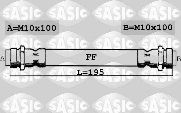 Тормозной шланг Sasic задний для Fiat Linea 2007-2026. Артикул 6600047
