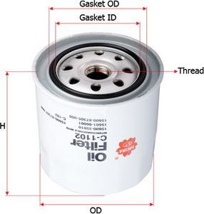 Масляный фильтр Sakura. Артикул C-1102
