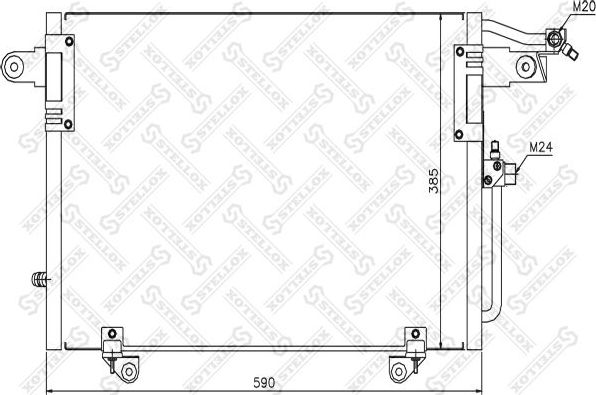 Радиатор кондиционера (конденсатор) Stellox. Артикул 10-45303-SX