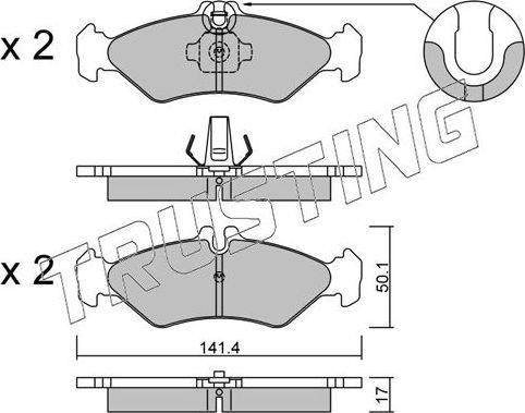 Тормозные колодки Trusting задние для Volkswagen LT II 1996-2006. Артикул 587.0