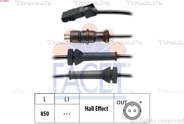 Датчик ABS Facet Made in Italy - OE Equivalent задний правый/левый для Renault Megane II 2002-2010. Артикул 21.0052