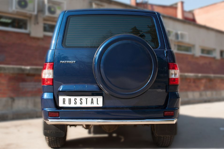 Защита RusStal заднего бампера d63 (дуга) для УАЗ Patriot 2014-2026. Артикул UPZ-002070