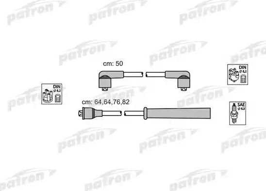 Высоковольтные провода (провода зажигания) (комплект) Patron для Ford Transit IV 1985-1994. Артикул PSCI1016
