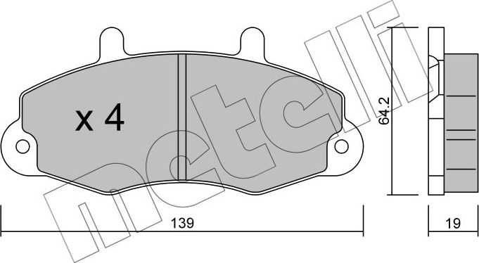 Тормозные колодки Metelli. Артикул 22-0194-0