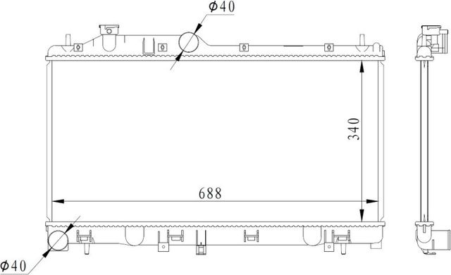 Радиатор охлаждения двигателя NRF для Subaru Outback III 2006-2009. Артикул 59116